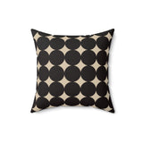 Modern Abstract Black and Cream Dotted Decorative Pillow