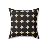 Modern Abstract Black and Cream Dotted Decorative Pillow