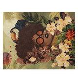 Collage 500-Piece Puzzle: Tropical Beauty with Florals and Toucan