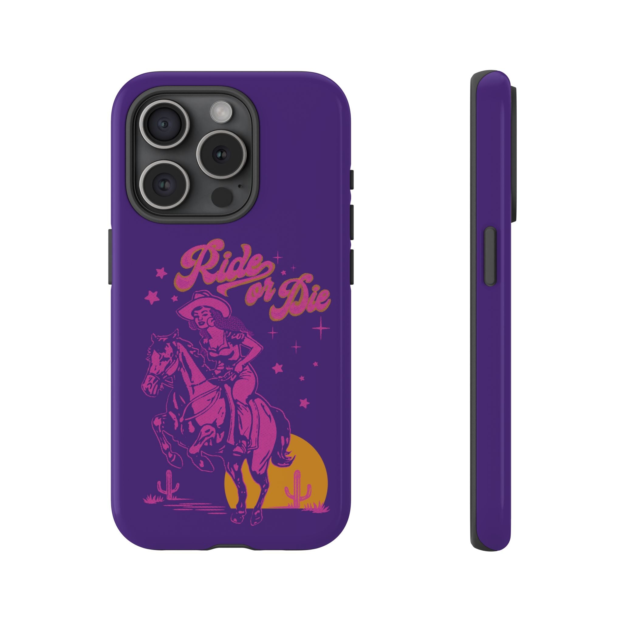 Ride or Die Cowgirl Pattern Phone Case - Tough & Trendy