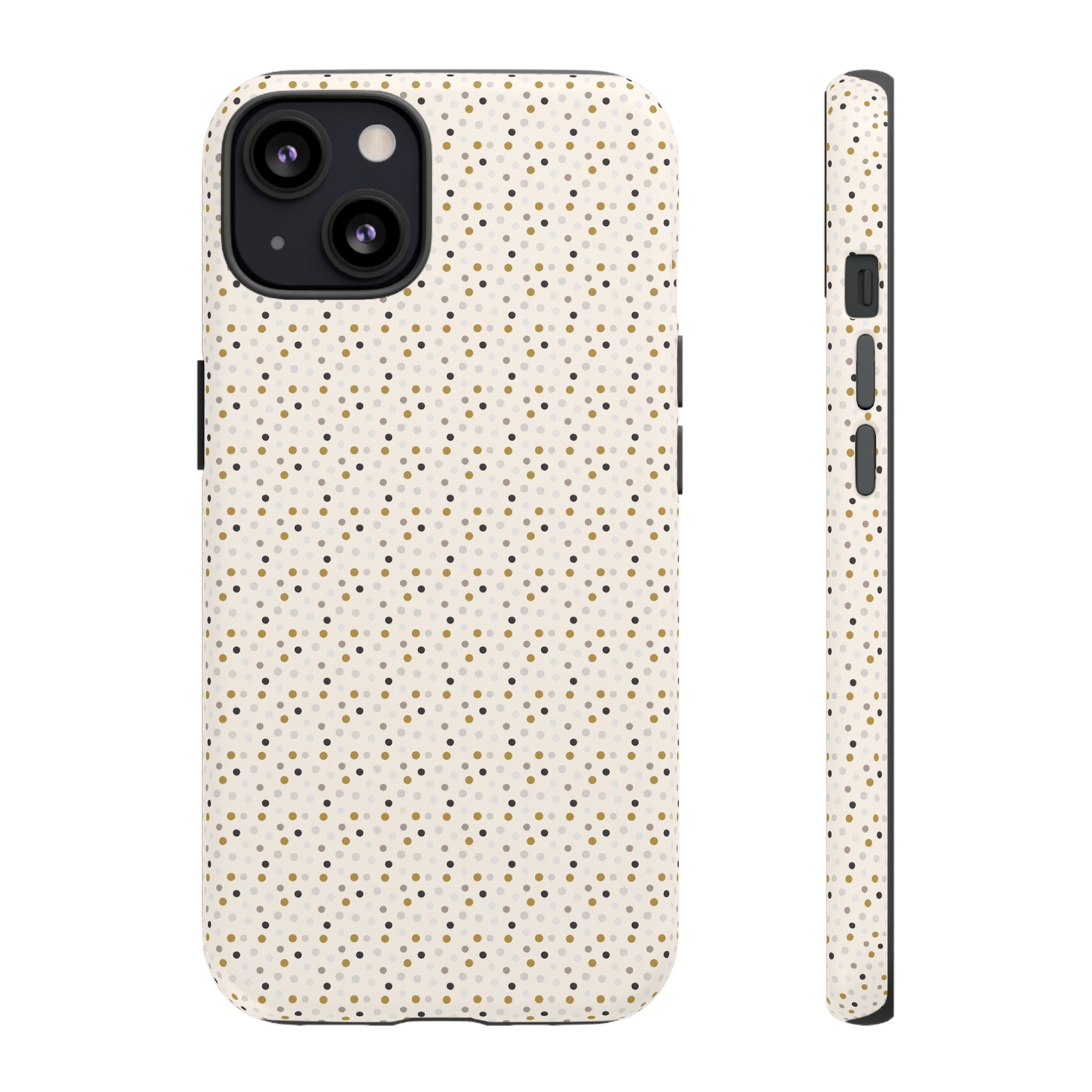 Pretty Gold and Grey Dots Phone Case - Tough & Trendy