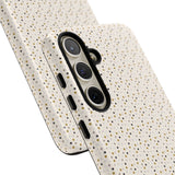 Pretty Gold and Grey Dots Phone Case - Tough & Trendy