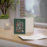 Pie Eating Christmas Holiday Greeting Cards Set - 1, 10 Pieces - Perfect for Celebrations