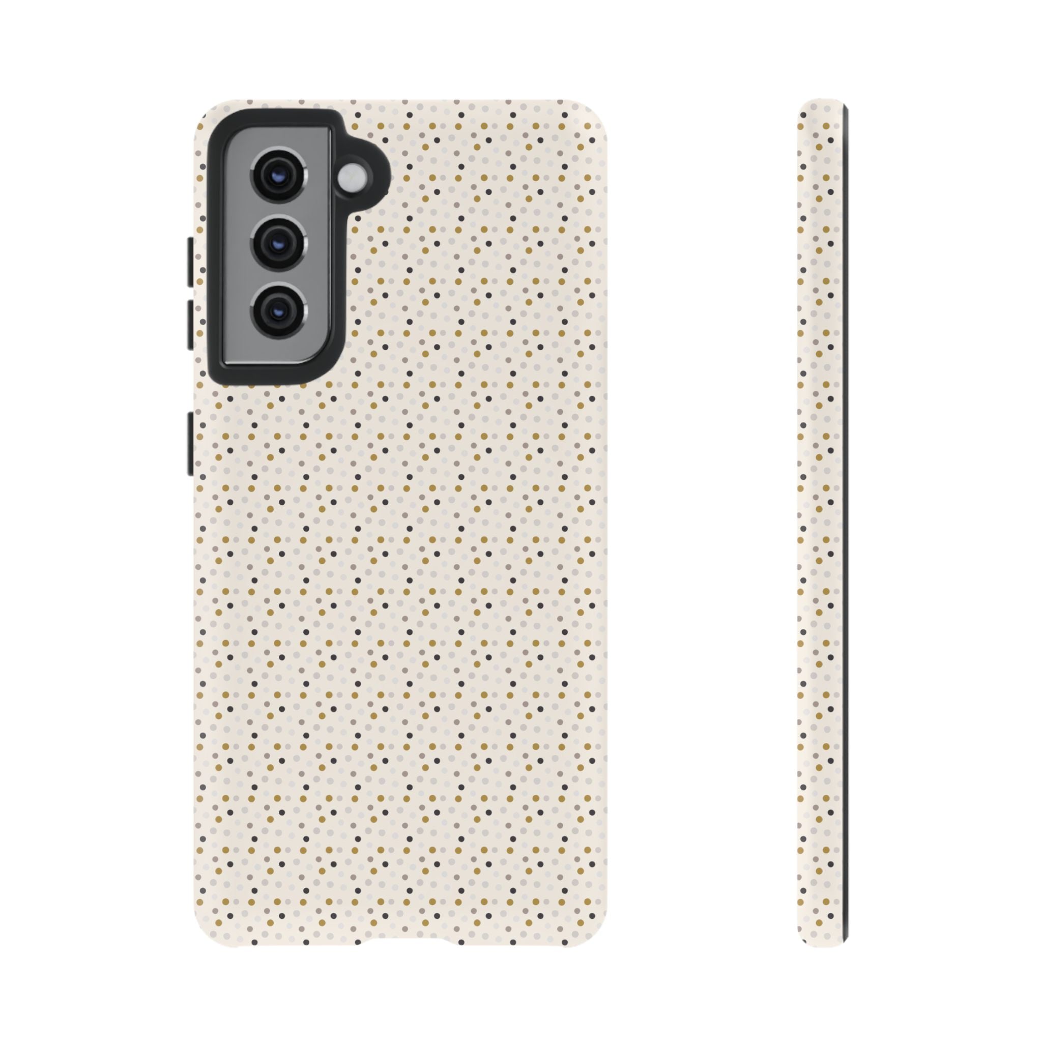 Pretty Gold and Grey Dots Phone Case - Tough & Trendy