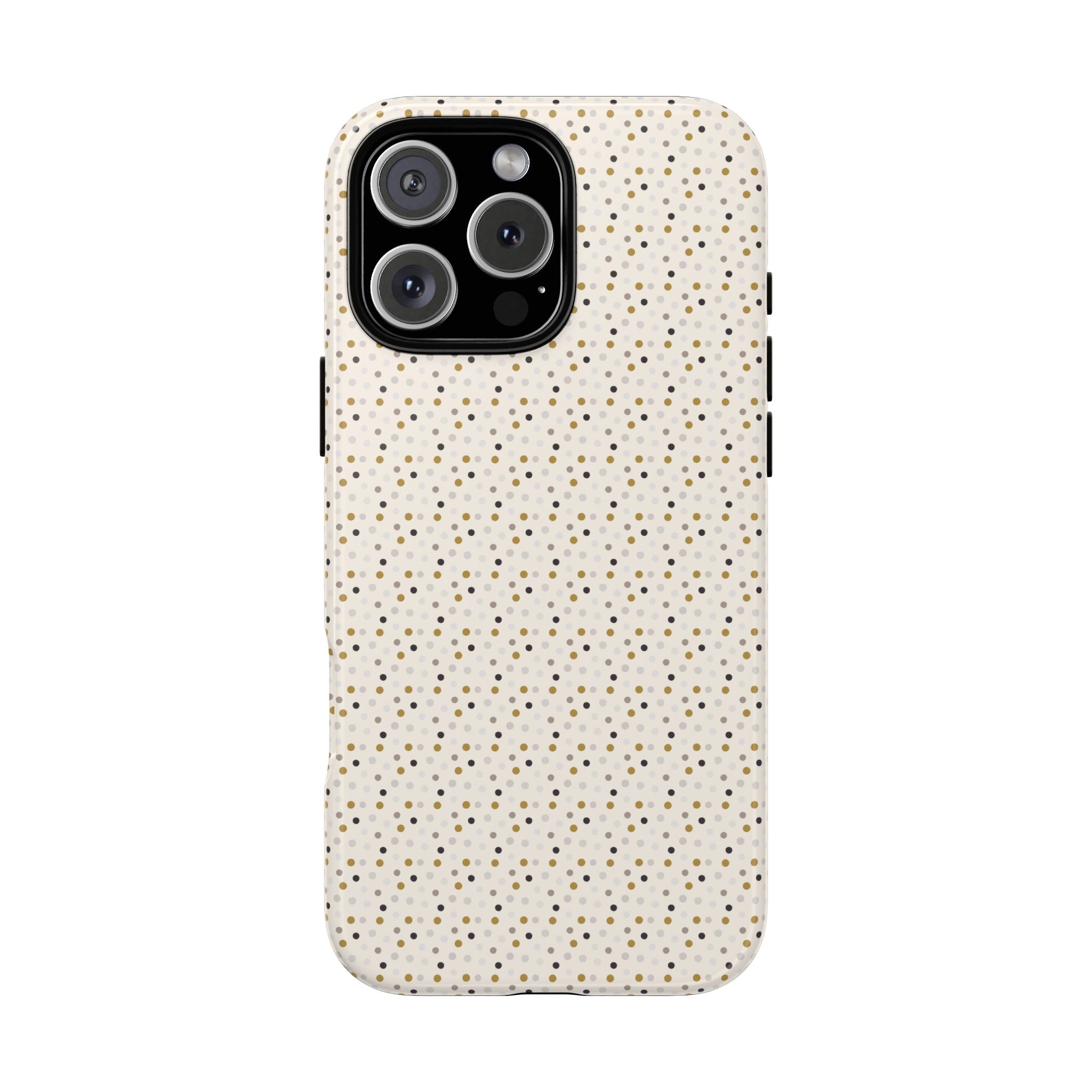 Pretty Gold and Grey Dots Phone Case - Tough & Trendy