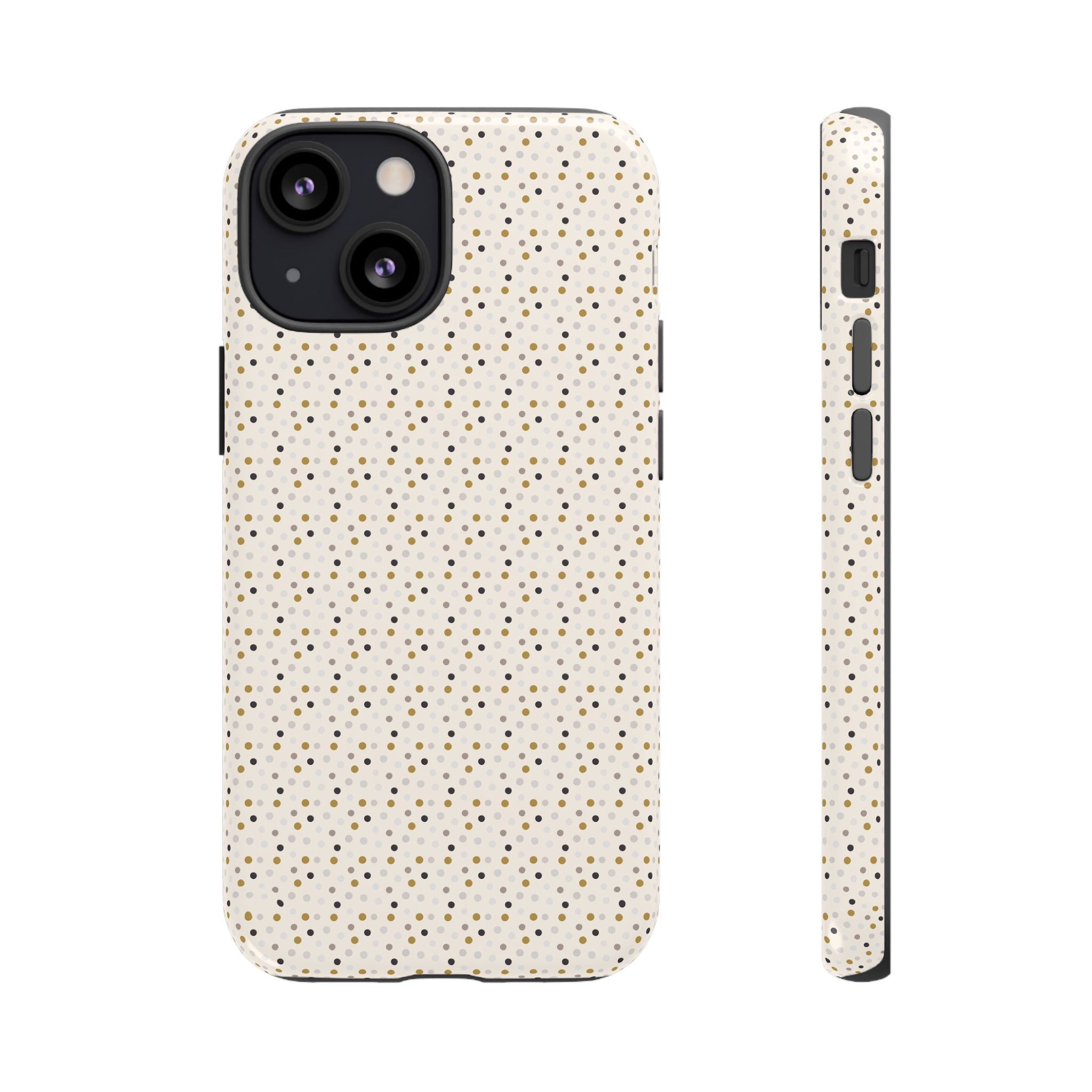 Pretty Gold and Grey Dots Phone Case - Tough & Trendy