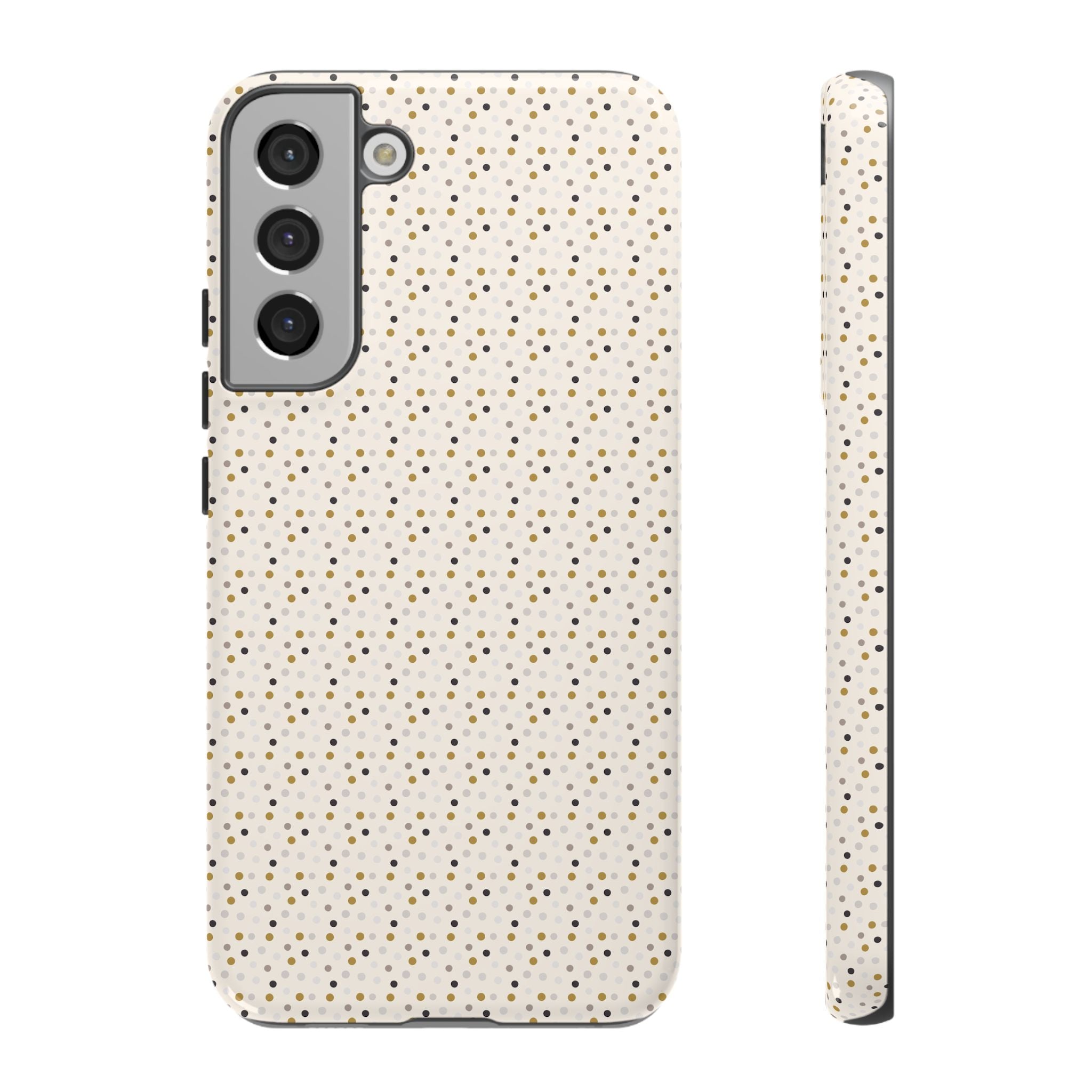 Pretty Gold and Grey Dots Phone Case - Tough & Trendy