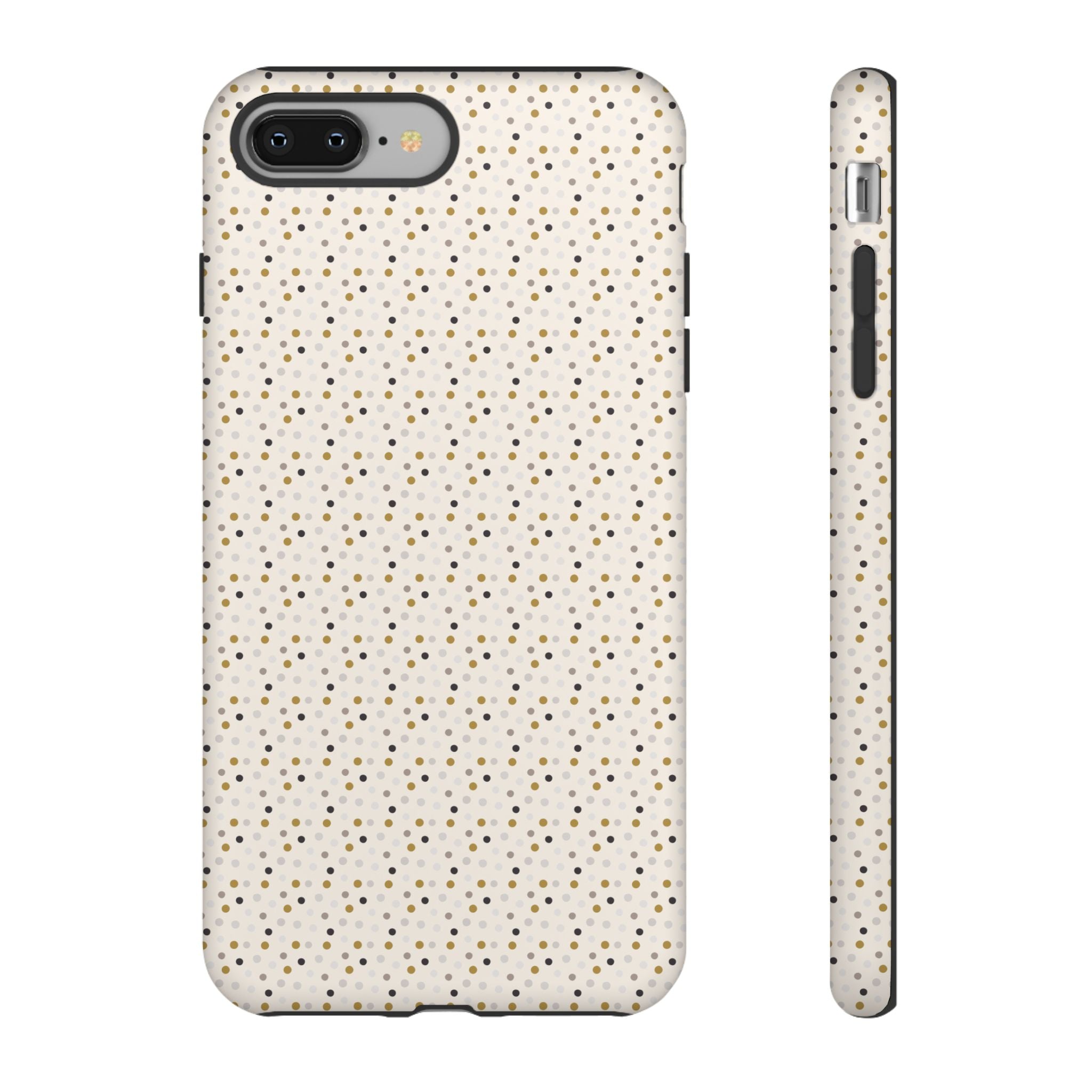 Pretty Gold and Grey Dots Phone Case - Tough & Trendy