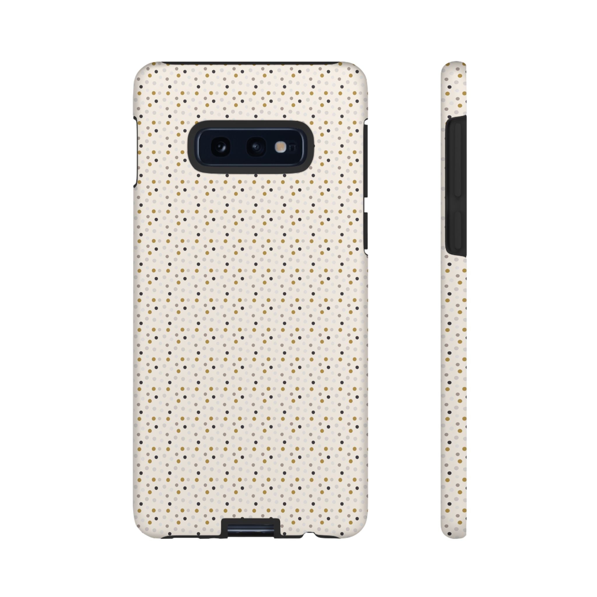 Pretty Gold and Grey Dots Phone Case - Tough & Trendy