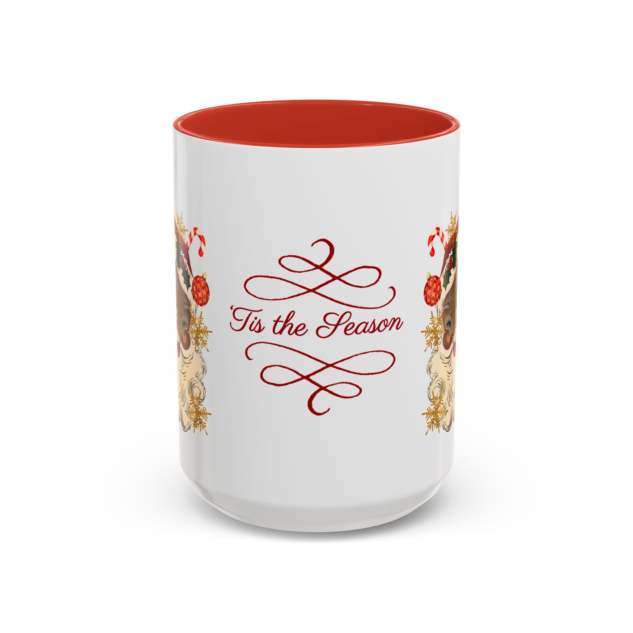 Black Santa Claus Christmas Red Accent Coffee Mug (11, 15oz)