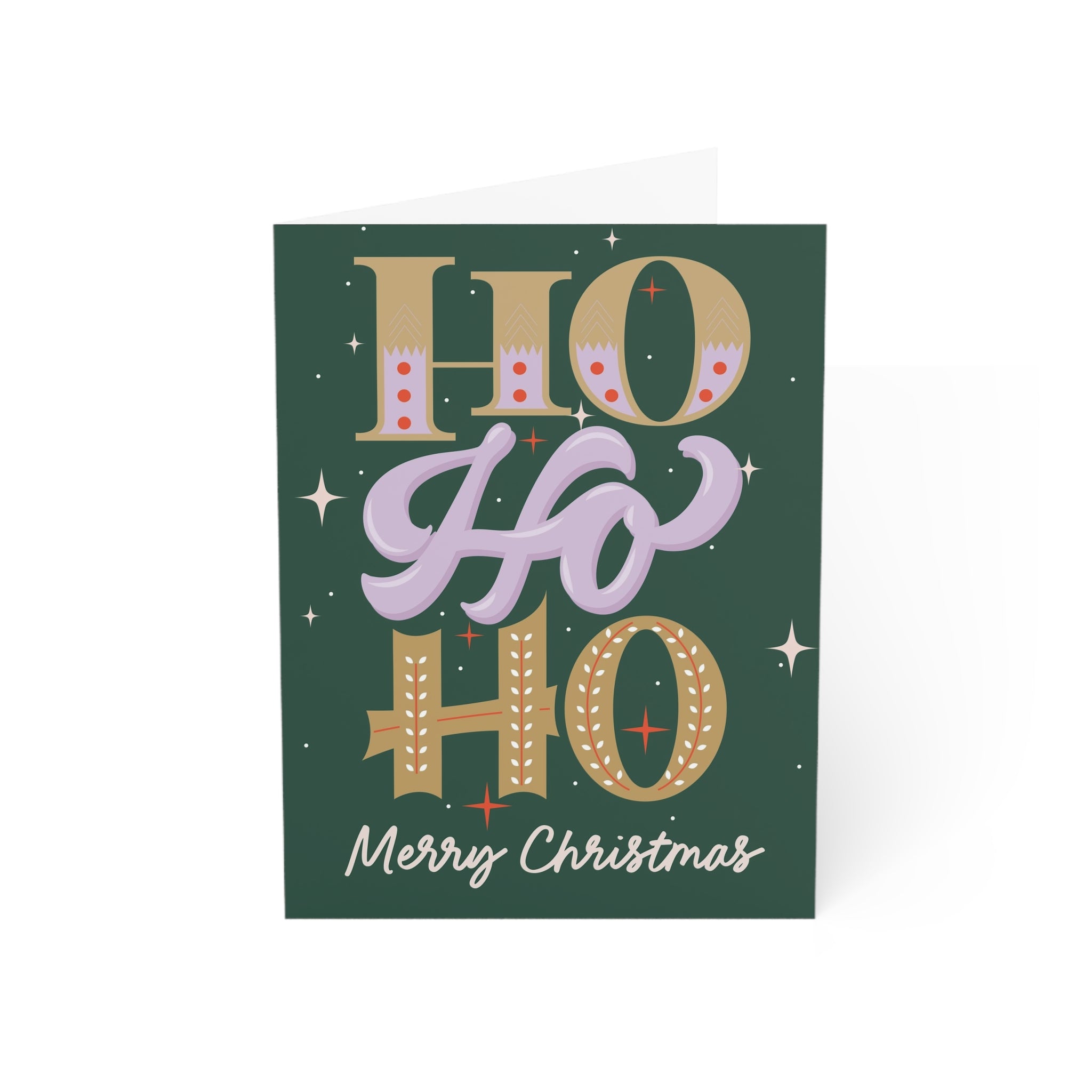 Ho-Ho-Ho Christmas Holiday Greeting Cards Set - 1, 10, 30 Pieces - Perfect for Celebrations