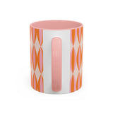 Retro Pink and Orange Accent Coffee Mug (11, 15oz)