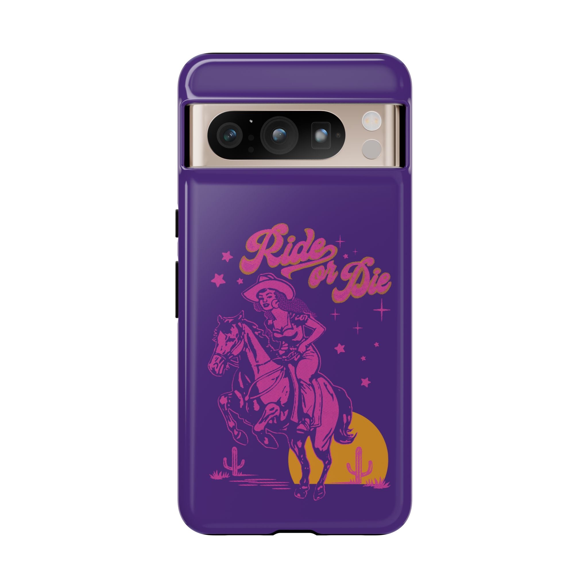 Ride or Die Cowgirl Pattern Phone Case - Tough & Trendy