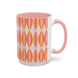 Retro Pink and Orange Accent Coffee Mug (11, 15oz)