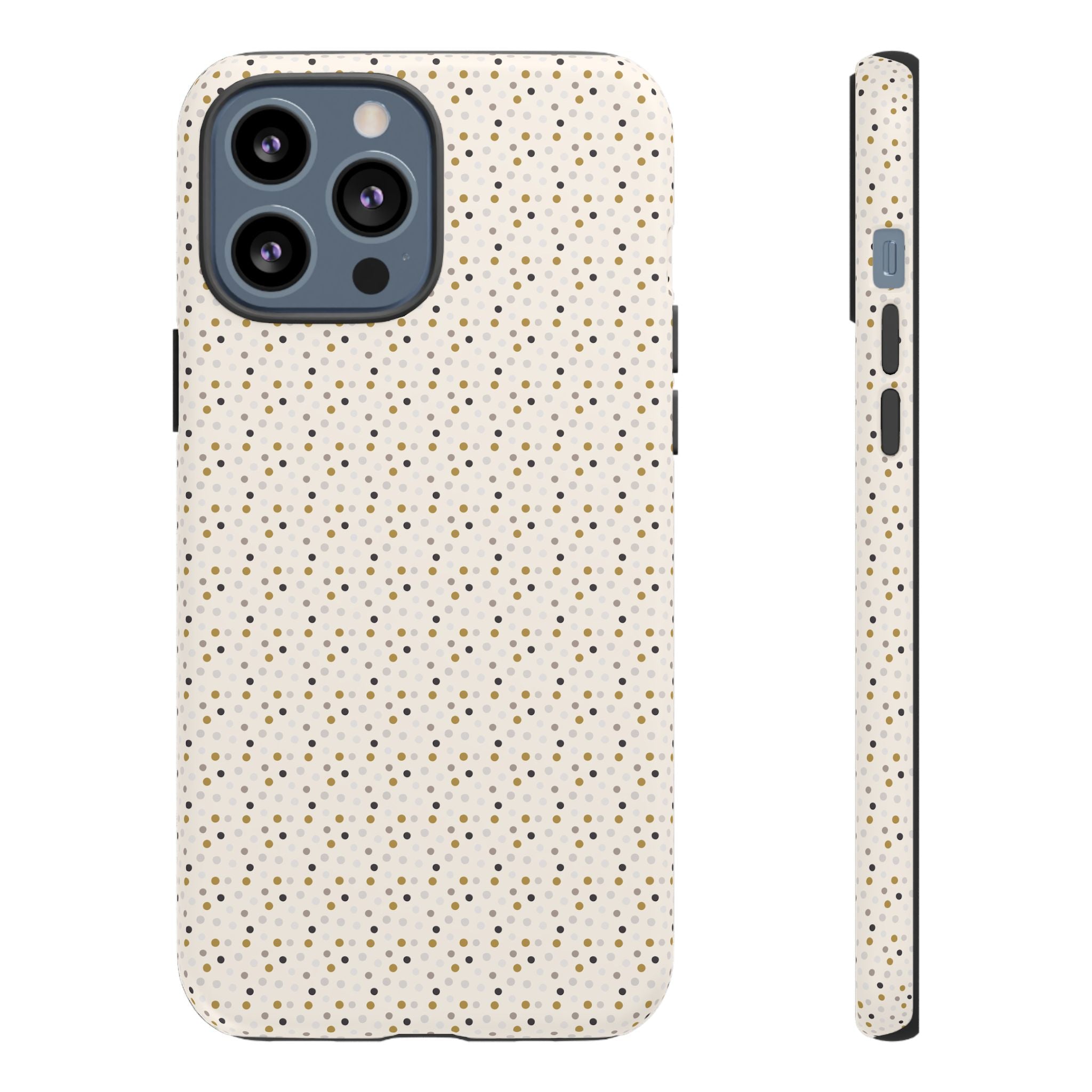 Pretty Gold and Grey Dots Phone Case - Tough & Trendy