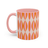 Retro Pink and Orange Accent Coffee Mug (11, 15oz)