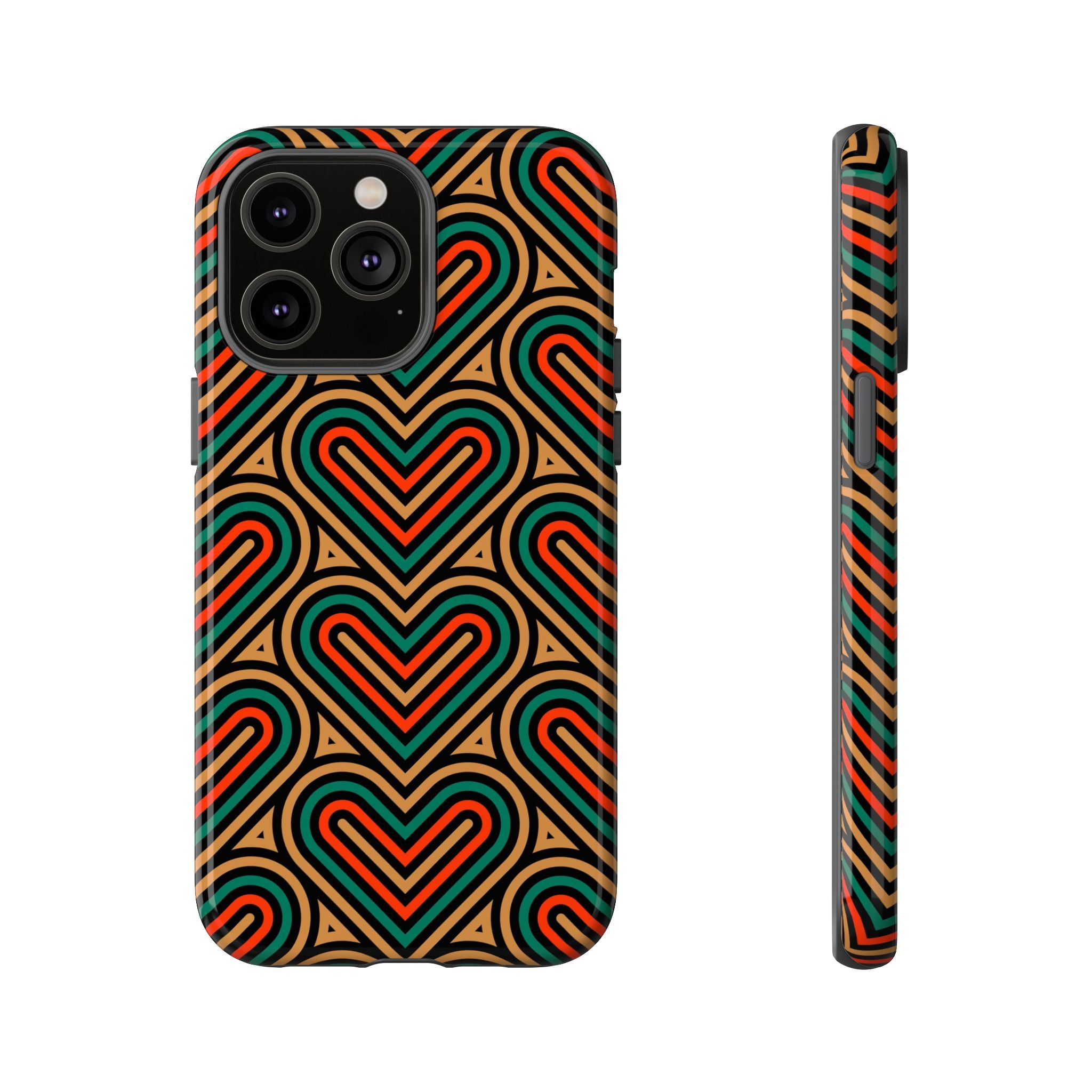 Stylish Heart Pattern Phone Case - Tough & Trendy