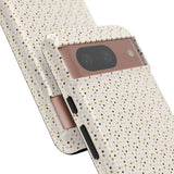 Pretty Gold and Grey Dots Phone Case - Tough & Trendy