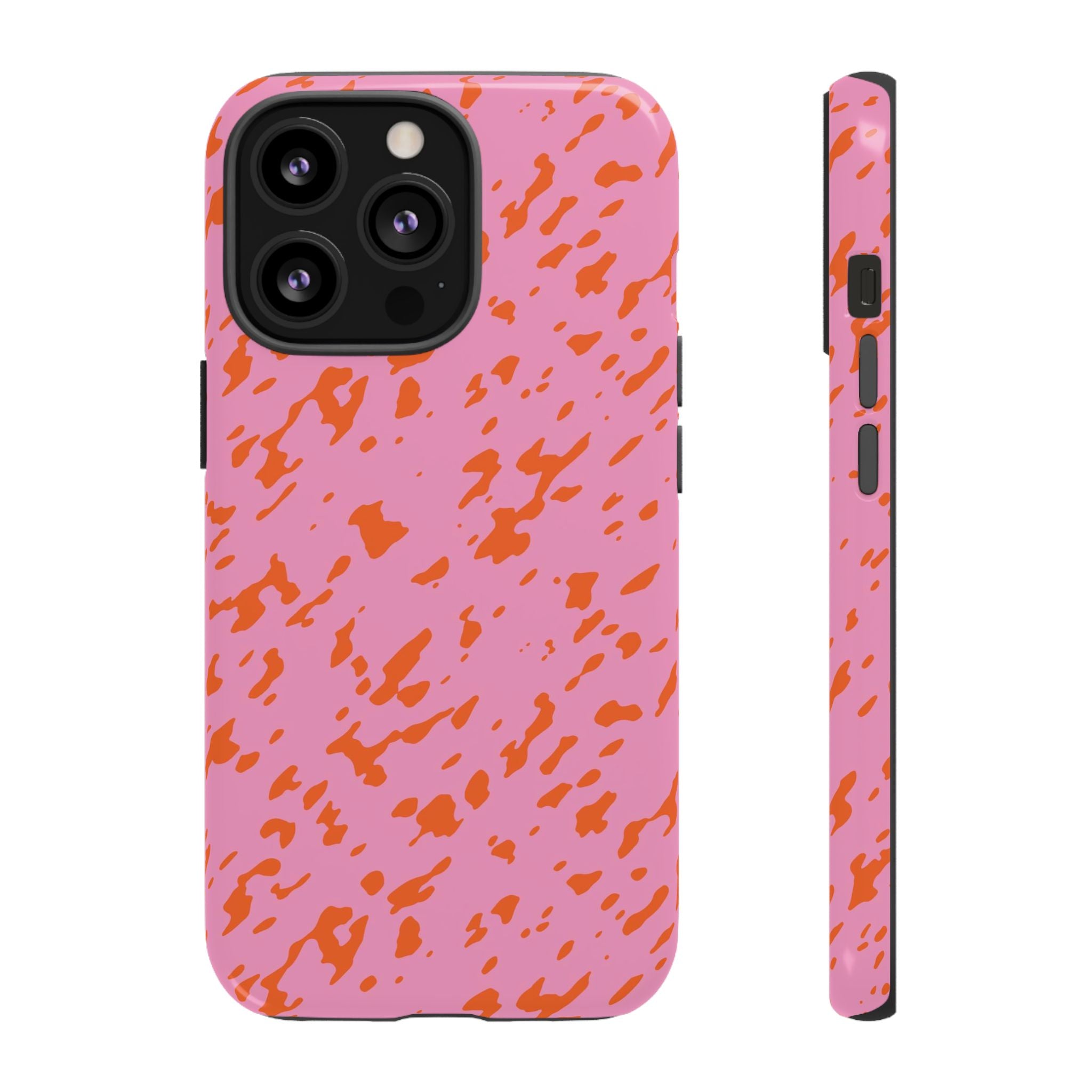 Tangerine Marble Pattern Phone Case - Tough & Trendy