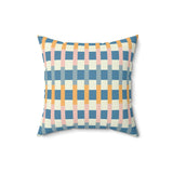 Ocean Blue Candy Stripe Pillow - Spun Polyester Square Cushion