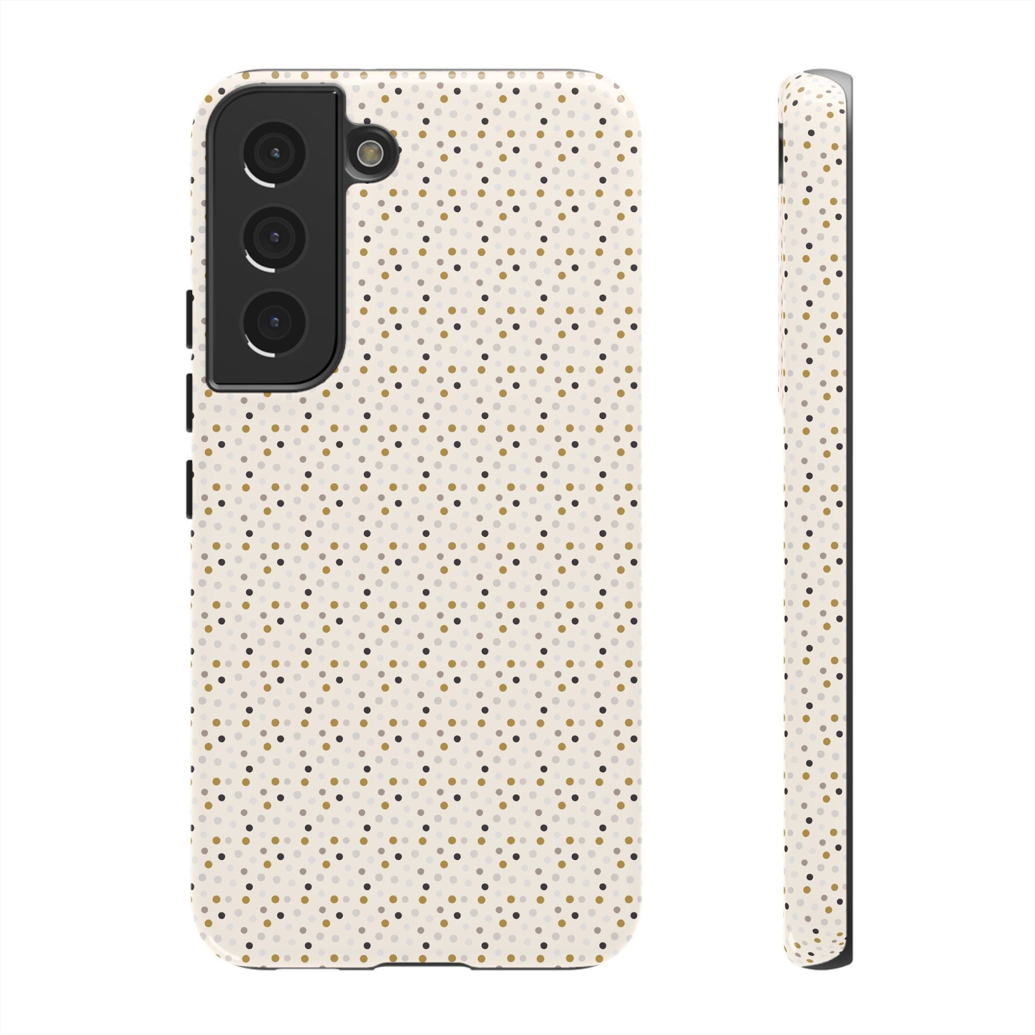 Pretty Gold and Grey Dots Phone Case - Tough & Trendy