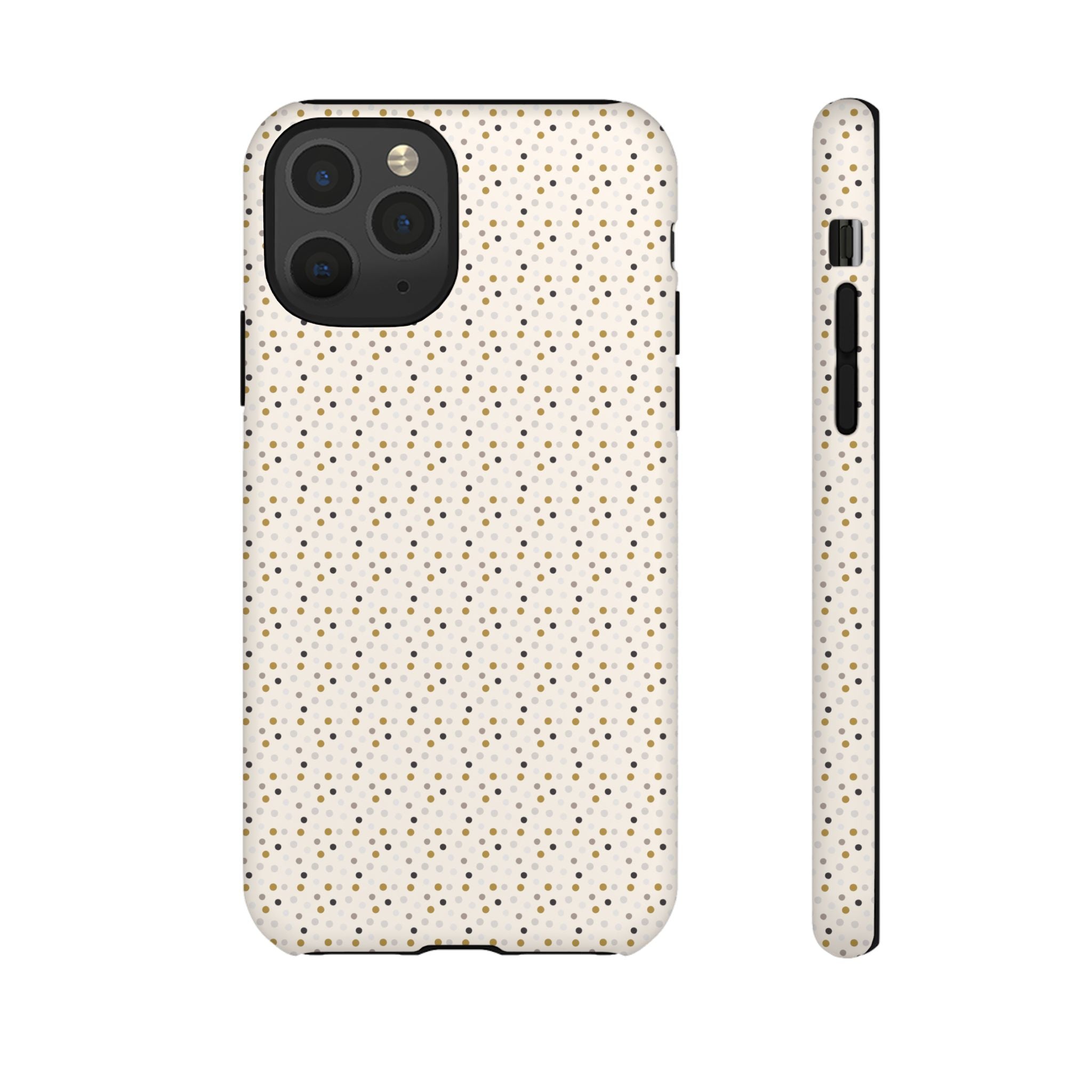 Pretty Gold and Grey Dots Phone Case - Tough & Trendy