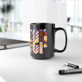 Queen Colorful Abstract Design Black Mug | Perfect for Coffee Lovers & Art Enthusiasts