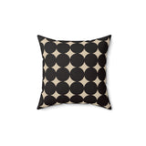 Modern Abstract Black and Cream Dotted Decorative Pillow