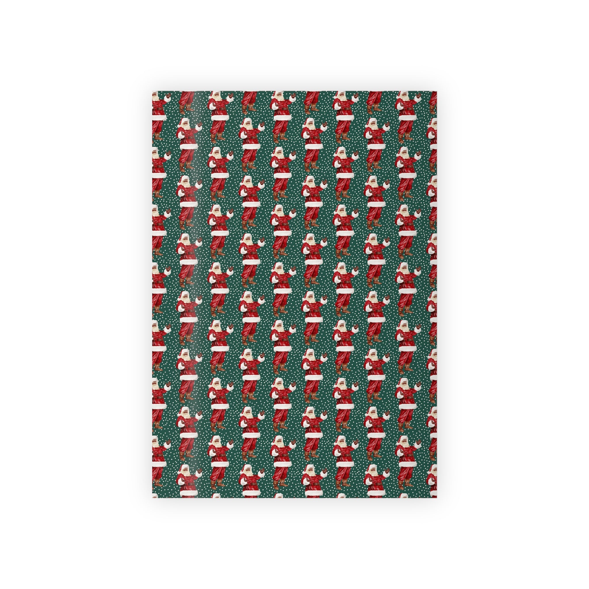 Black Santa Holiday Wrapping Paper Roll - Perfect for Gift Wraps & Celebrations