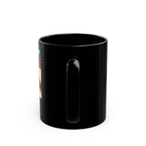 Queen Colorful Abstract Design Black Mug | Perfect for Coffee Lovers & Art Enthusiasts