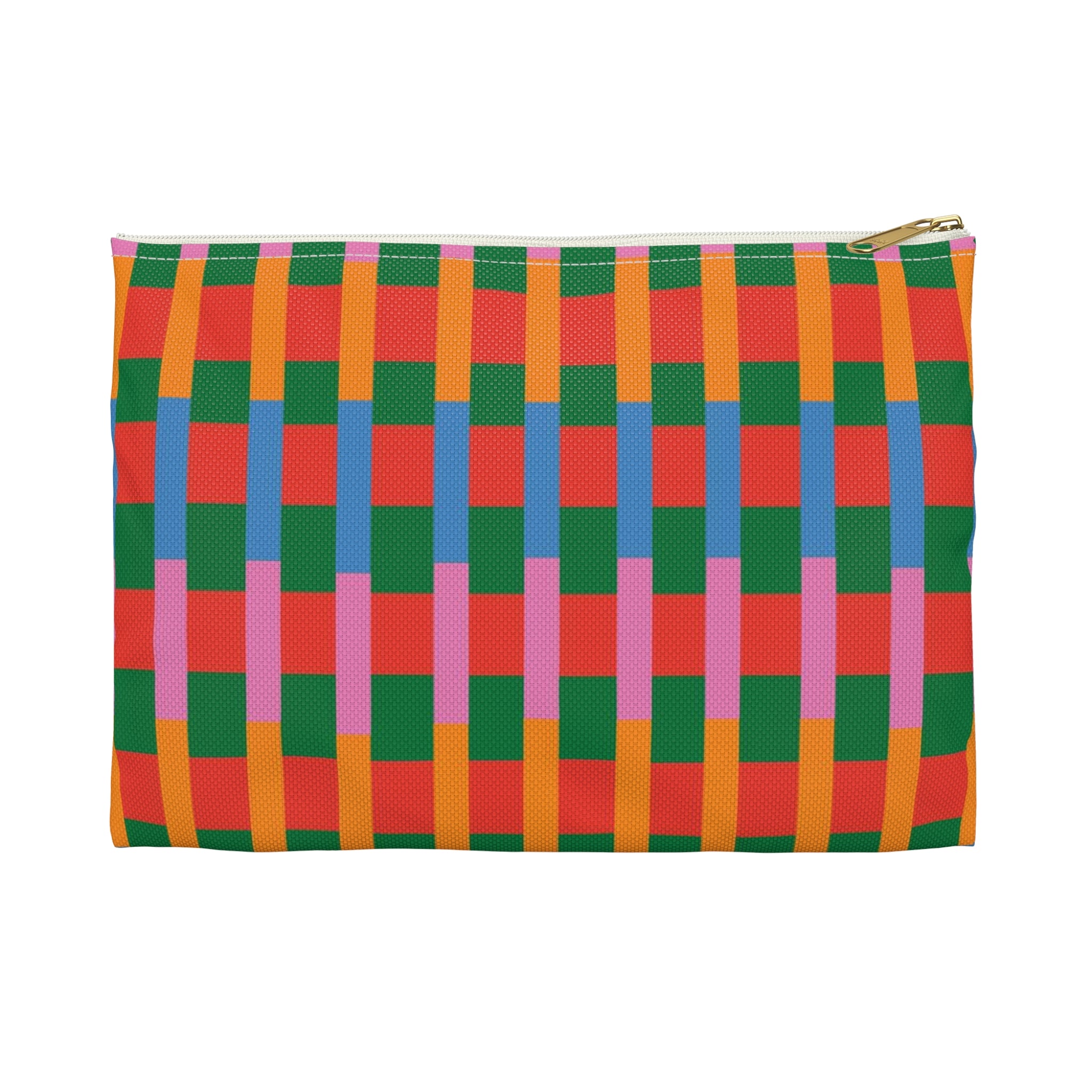 Candy Color Block Stripe Accessory Pouch