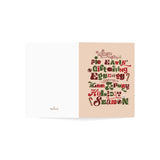 Pie Eating Christmas Eggnog Holiday Greeting Cards Set - 1, 10, 30 Pieces - Perfect for Celebrations