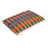 Candy Color Block Stripe Accessory Pouch