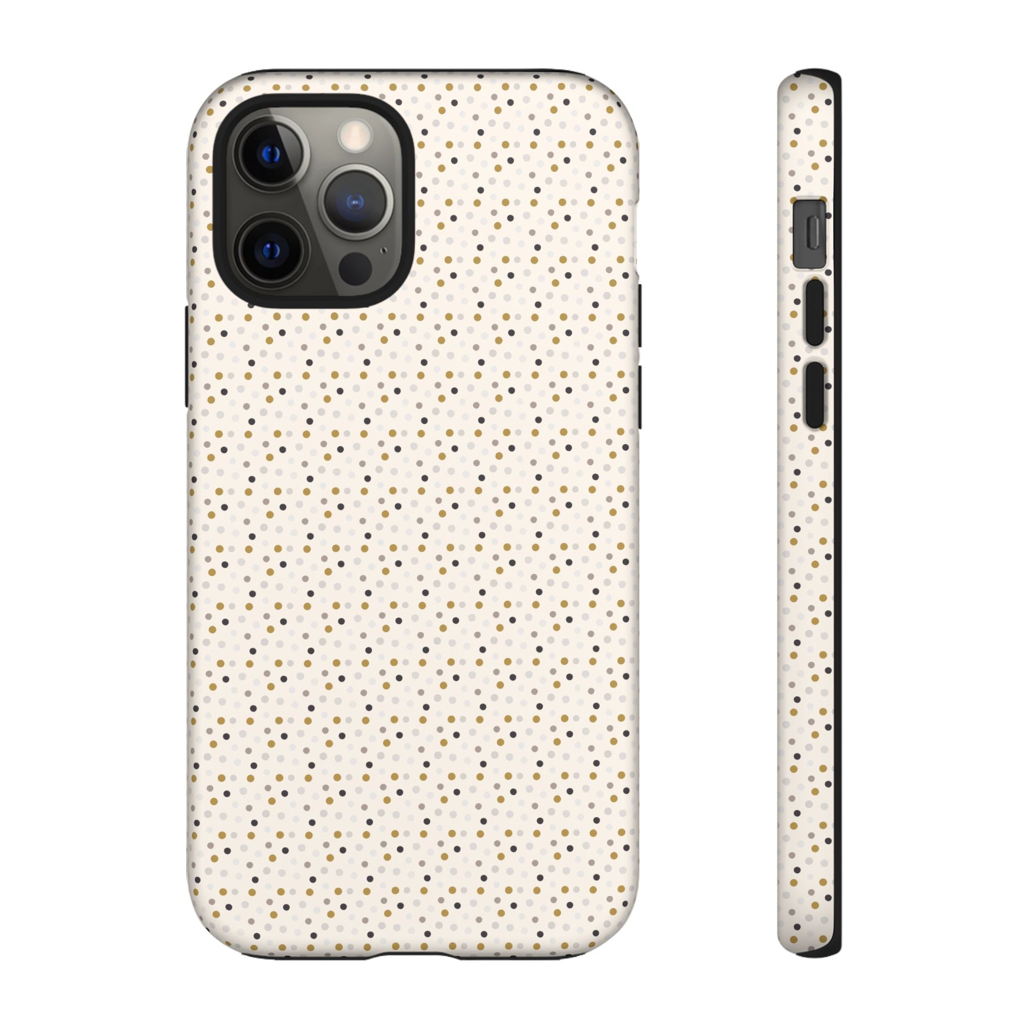 Pretty Gold and Grey Dots Phone Case - Tough & Trendy