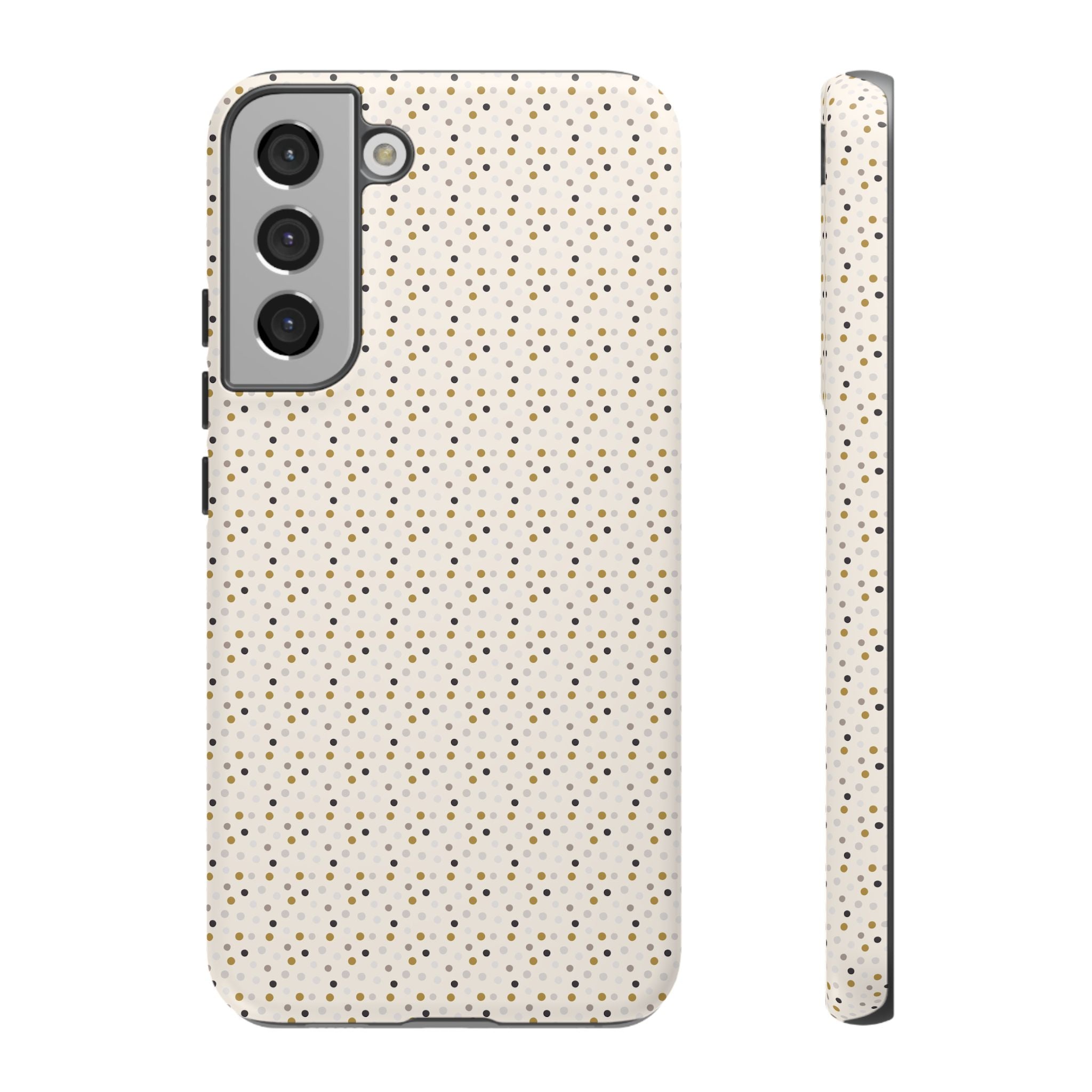 Pretty Gold and Grey Dots Phone Case - Tough & Trendy