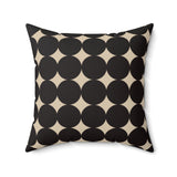 Modern Abstract Black and Cream Dotted Decorative Pillow