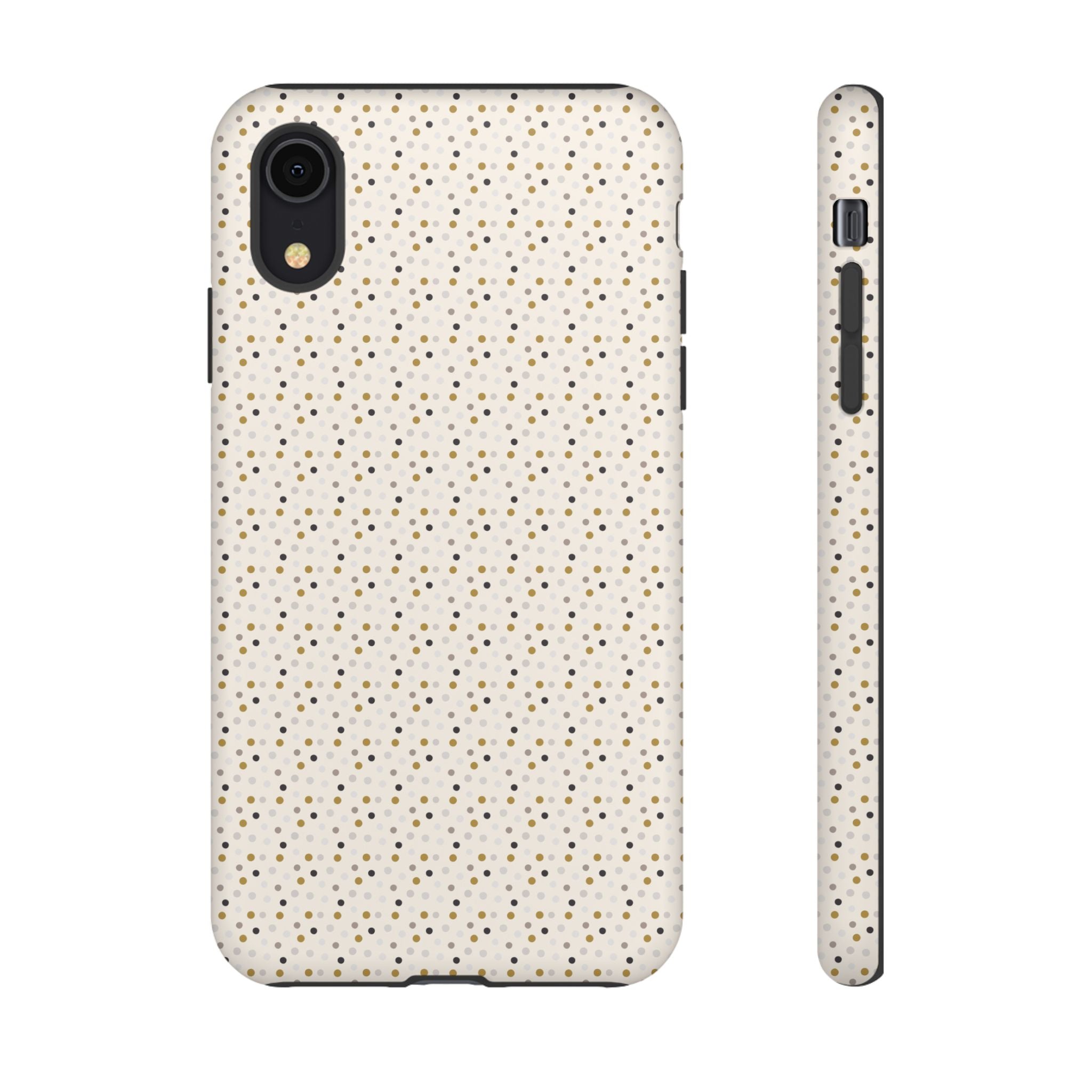 Pretty Gold and Grey Dots Phone Case - Tough & Trendy