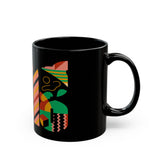 King Colorful Abstract Design Black Mug | Perfect for Coffee Lovers & Art Enthusiasts