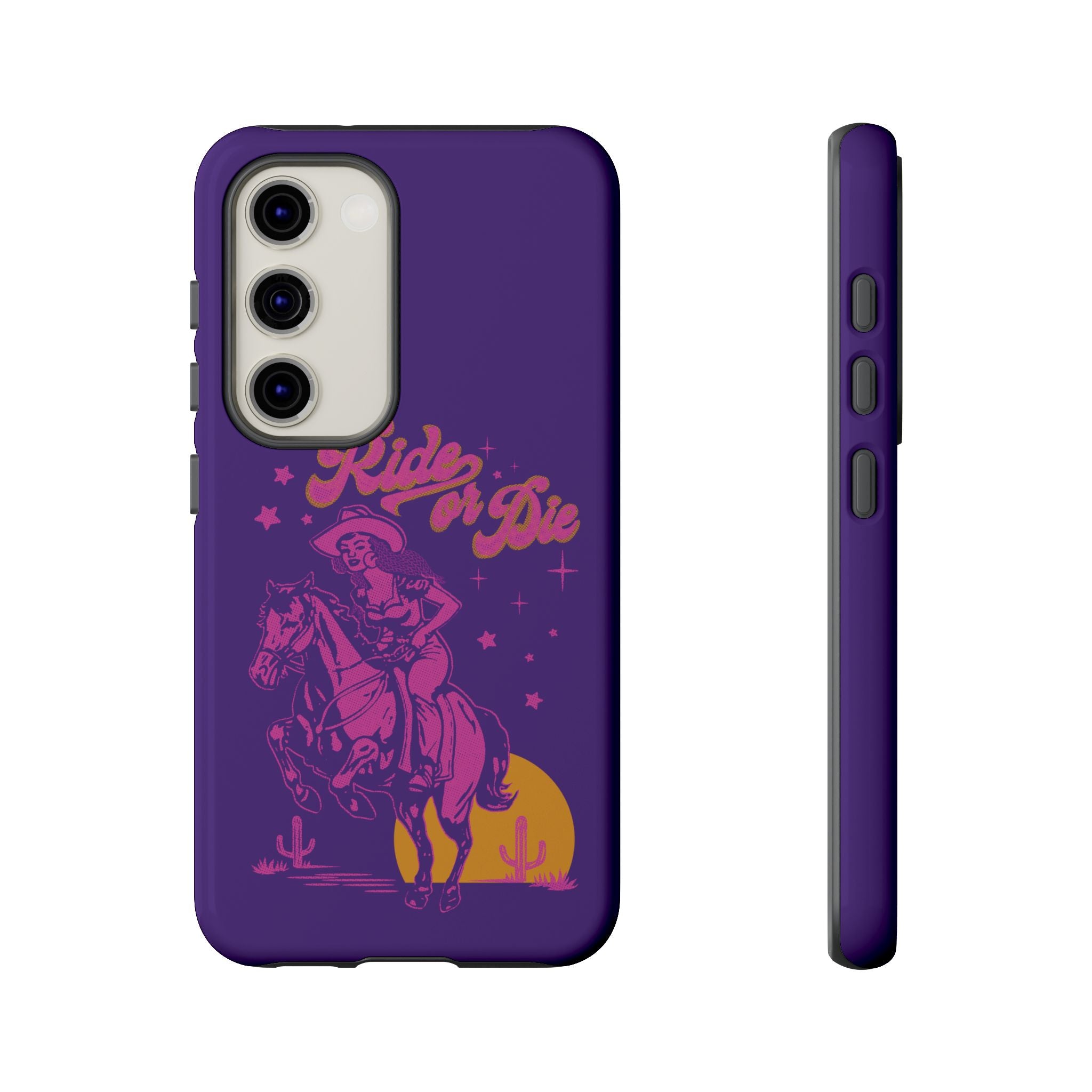 Ride or Die Cowgirl Pattern Phone Case - Tough & Trendy