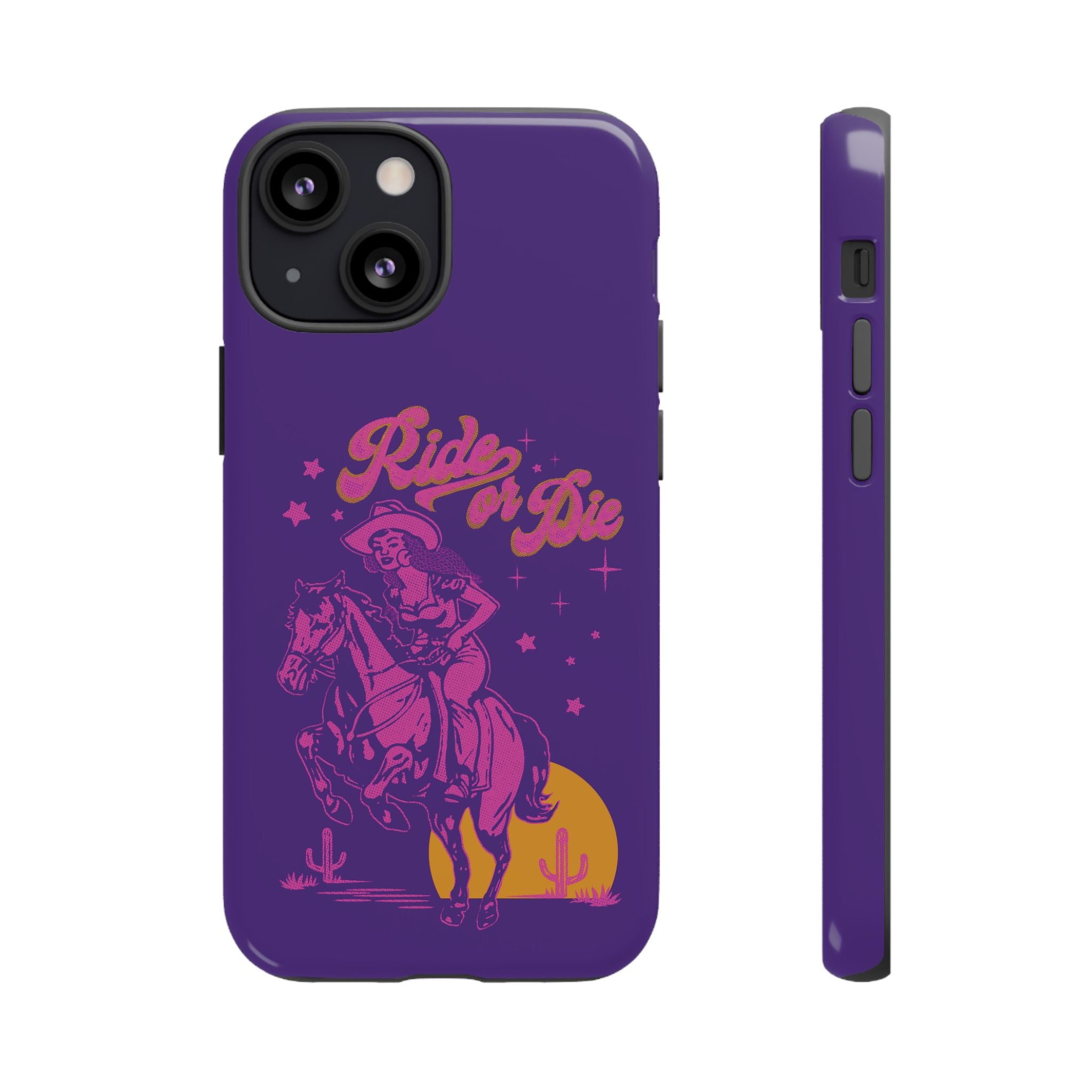 Ride or Die Cowgirl Pattern Phone Case - Tough & Trendy