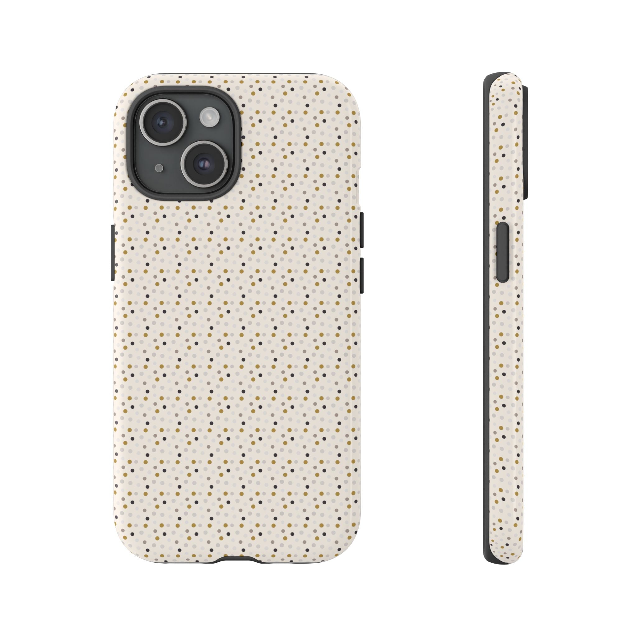 Pretty Gold and Grey Dots Phone Case - Tough & Trendy