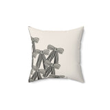 Black Ribbon Floral Decorative Pillow