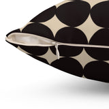 Modern Abstract Black and Cream Dotted Decorative Pillow