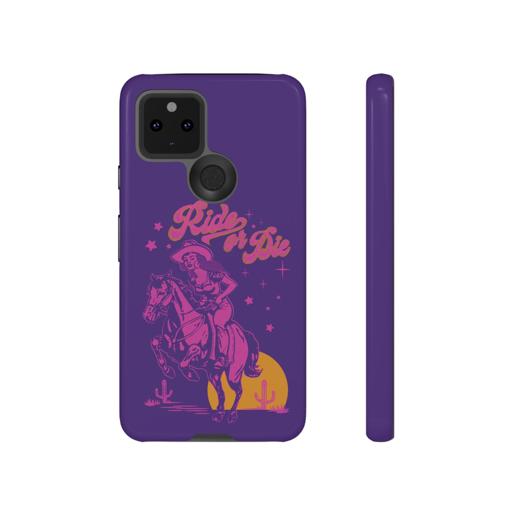 Ride or Die Cowgirl Pattern Phone Case - Tough & Trendy