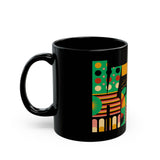 King Colorful Abstract Design Black Mug | Perfect for Coffee Lovers & Art Enthusiasts