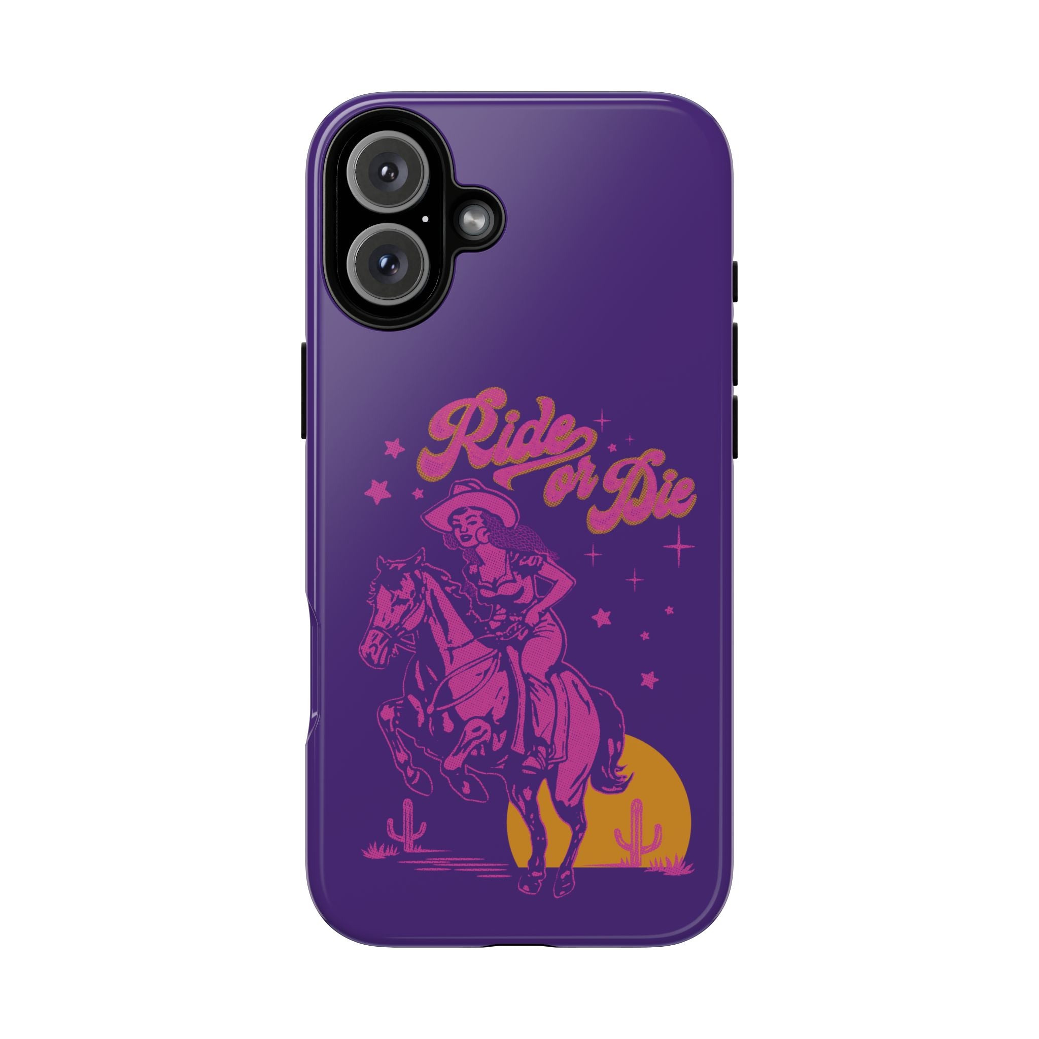 Ride or Die Cowgirl Pattern Phone Case - Tough & Trendy