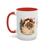 Black Santa Claus Christmas Red Accent Coffee Mug (11, 15oz)