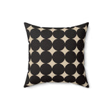 Modern Abstract Black and Cream Dotted Decorative Pillow