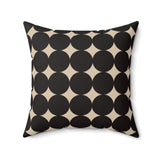 Modern Abstract Black and Cream Dotted Decorative Pillow