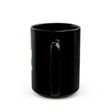 Queen Colorful Abstract Design Black Mug | Perfect for Coffee Lovers & Art Enthusiasts